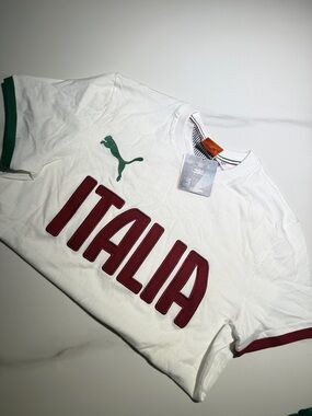 Brand new Puma Italy Men's Graphic T-Shirt - White/Red/Green